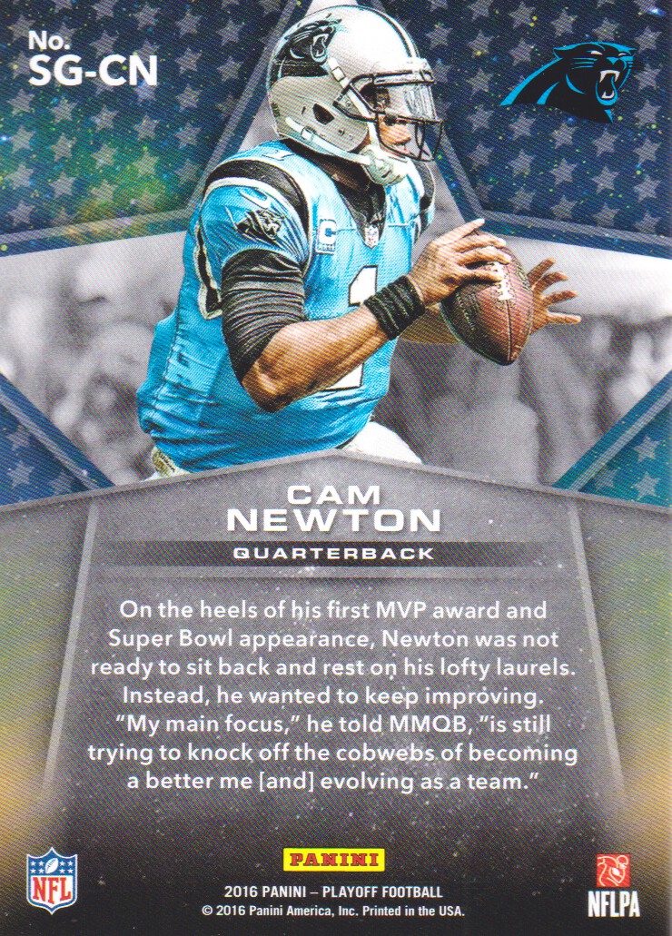 2016 Playoff Star Gazing #SGCN Cam Newton back image