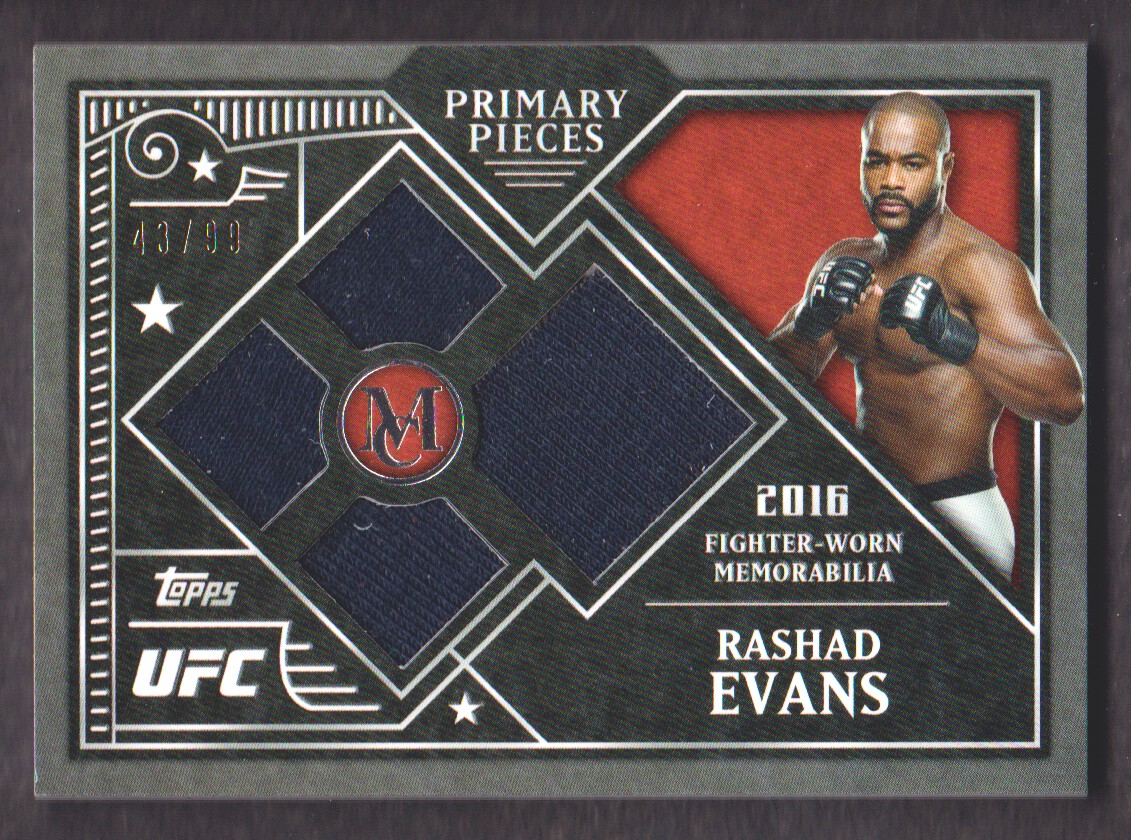 2016 Topps UFC Museum Collection Single-Fighter Primary Pieces Quad Relics #PPQRE Rashad Evans