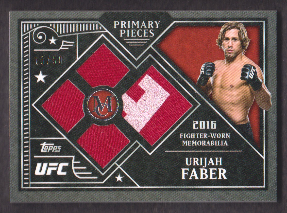 2016 Topps UFC Museum Collection Single-Fighter Primary Pieces Quad Relics #PPQUF Urijah Faber