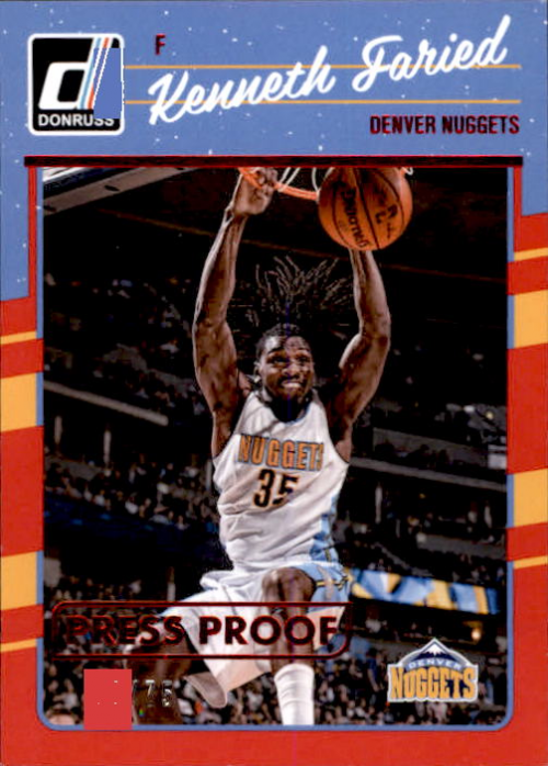 2016-17 Donruss Press Proofs Red #86 Kenneth Faried