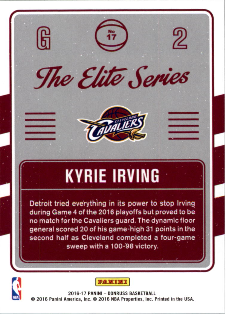 2016-17 Donruss Elite Series #17 Kyrie Irving back image