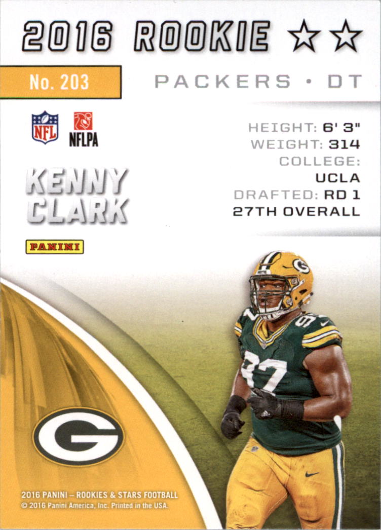 2016 Rookies and Stars #203 Kenny Clark RC 2S back image