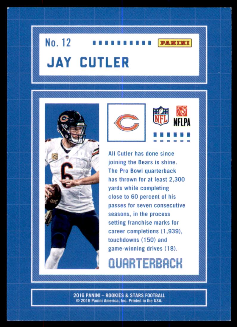 2016 Rookies and Stars Team Infrastructure True Blue #12 Jay Cutler back image