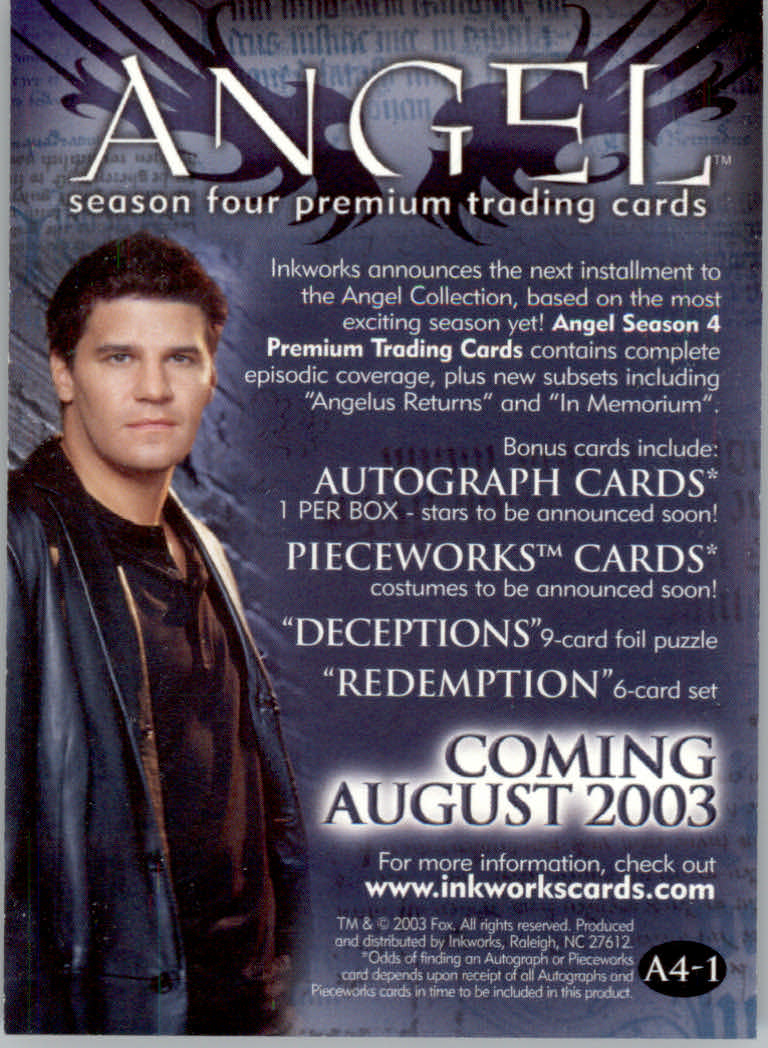 "Tarjetas ""Insertar y promocionar"" de Angel de la cuarta temporada (2003 Inkworks) - Imagen 3 de 5