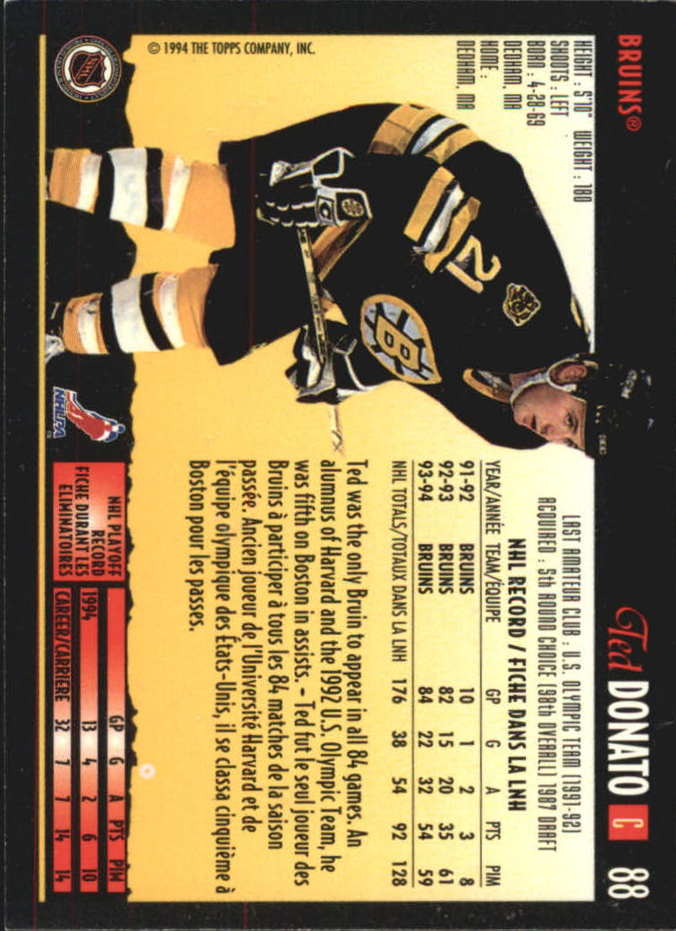 1994-95 OPC Premier Special Effects #88 Ted Donato back image