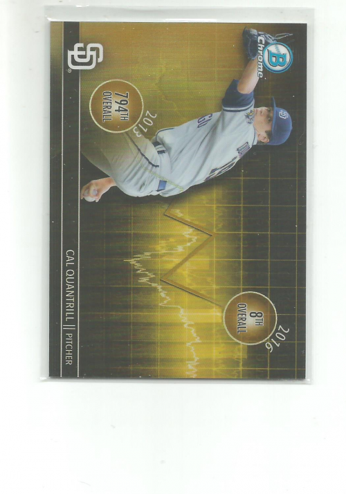 2016 Bowman Chrome Draft Draft Dividends Gold Refractors #DDCQ Cal Quantrill