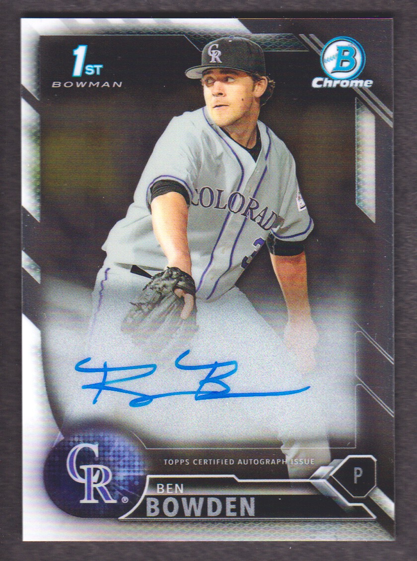 2016 Bowman Chrome Draft Draft Pick Autographs #CDABB Ben Bowden