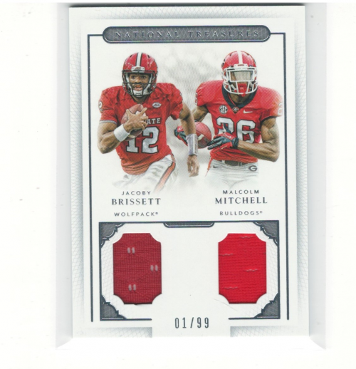 2016 National Treasures Dual #13 Jacoby Brissett Malcolm Mitchell ...