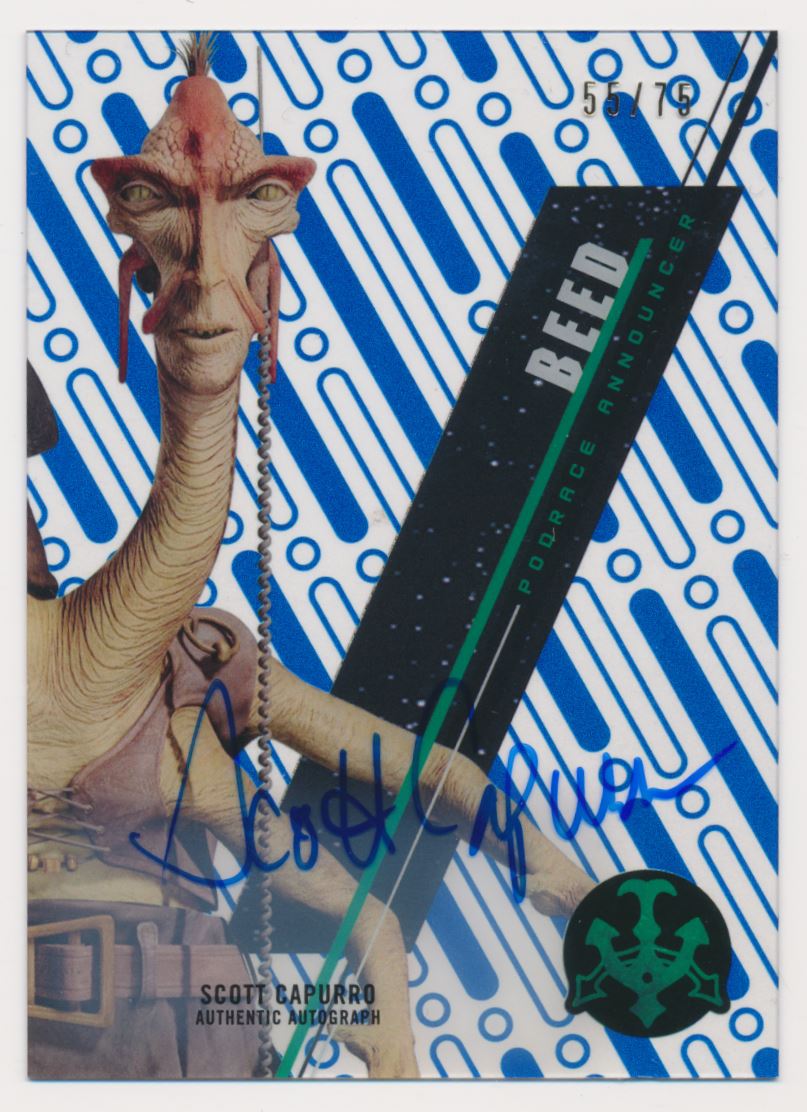 2016 Topps Star Wars High Tek Autographs Blue Rainbow #58 Scott Capurro as Beed
