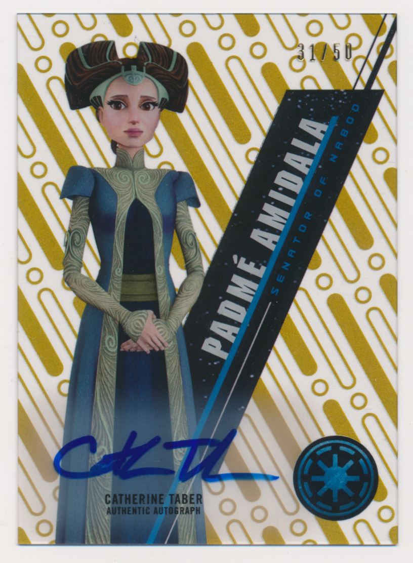 2016 Topps Star Wars High Tek Autographs Gold Rainbow #15 Catherine Taber as Padme Amidala