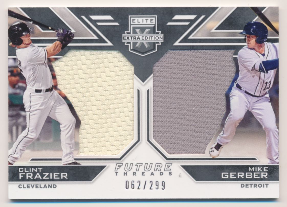 2016 Elite Extra Edition Future Threads Silhouettes Duals Emerald #18 Clint Frazier/Mike Gerber/10
