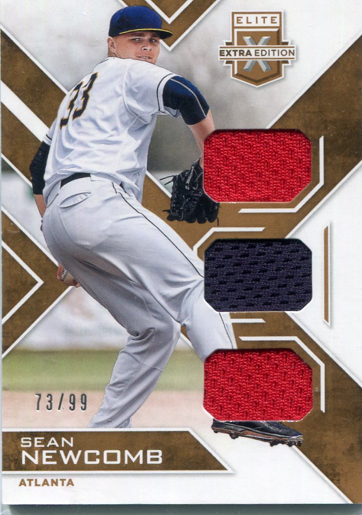 2016 Elite Extra Edition Triple Materials Holo Gold #1 Sean Newcomb/99
