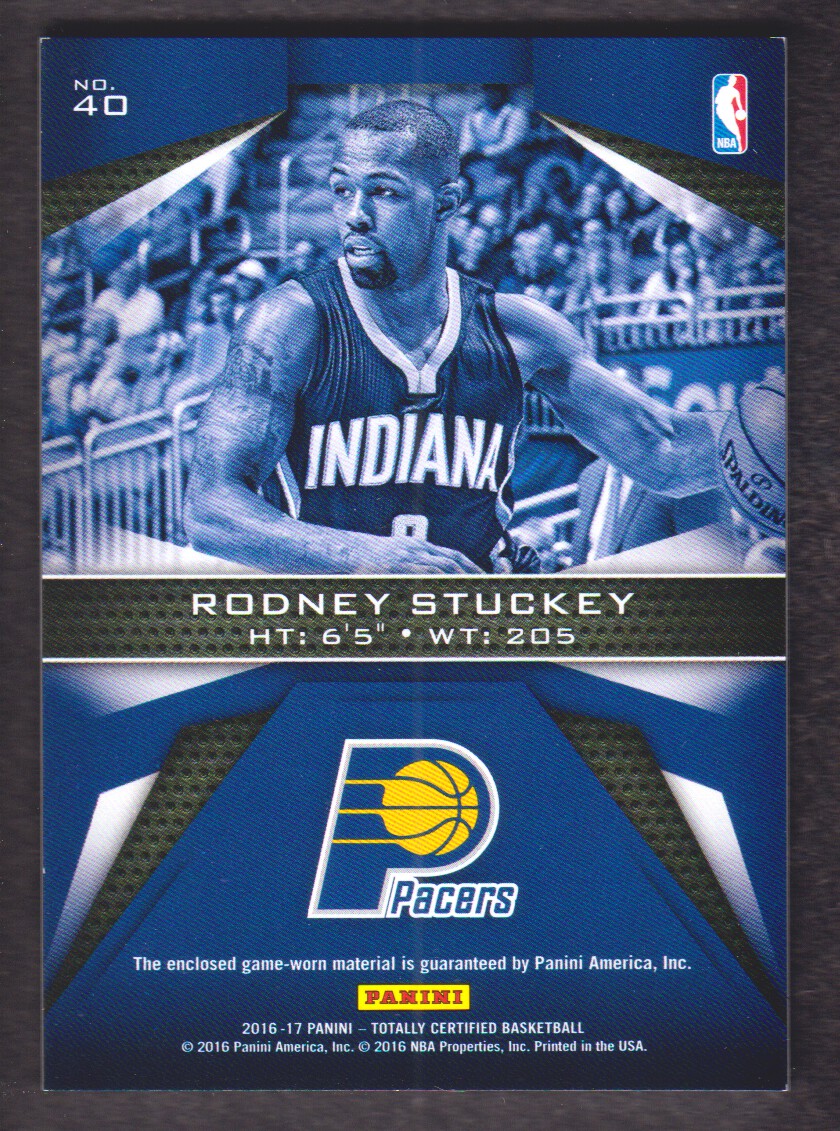 2016-17 Totally Certified Fabric of the Game Jerseys #40 Rodney Stuckey back image