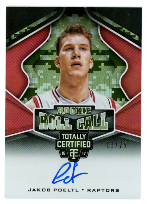2016-17 Totally Certified Rookie Roll Call Autographs Camo #8 Jakob Poeltl