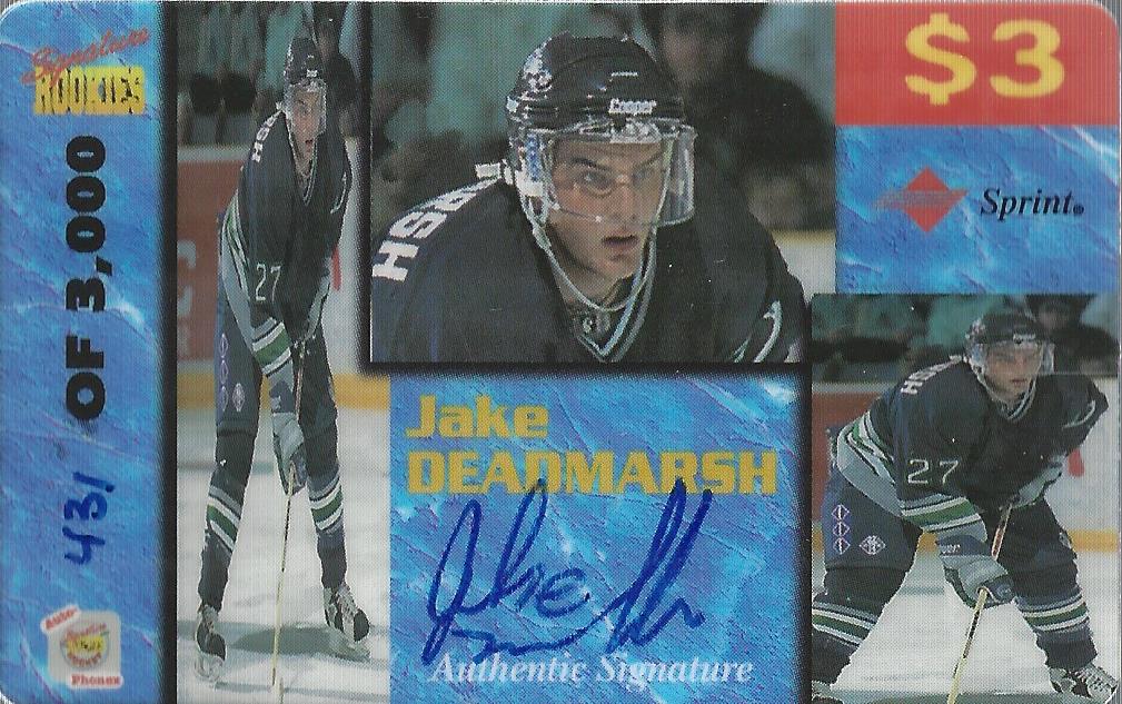 1995 Signature Rookies Auto-Phonex Phone Cards #12 Jake Deadmarsh