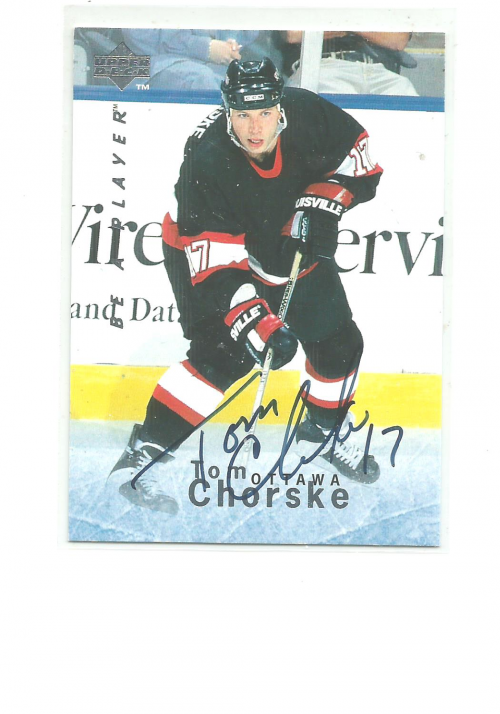 1995-96 Be A Player Autographs #S43 Tom Chorske