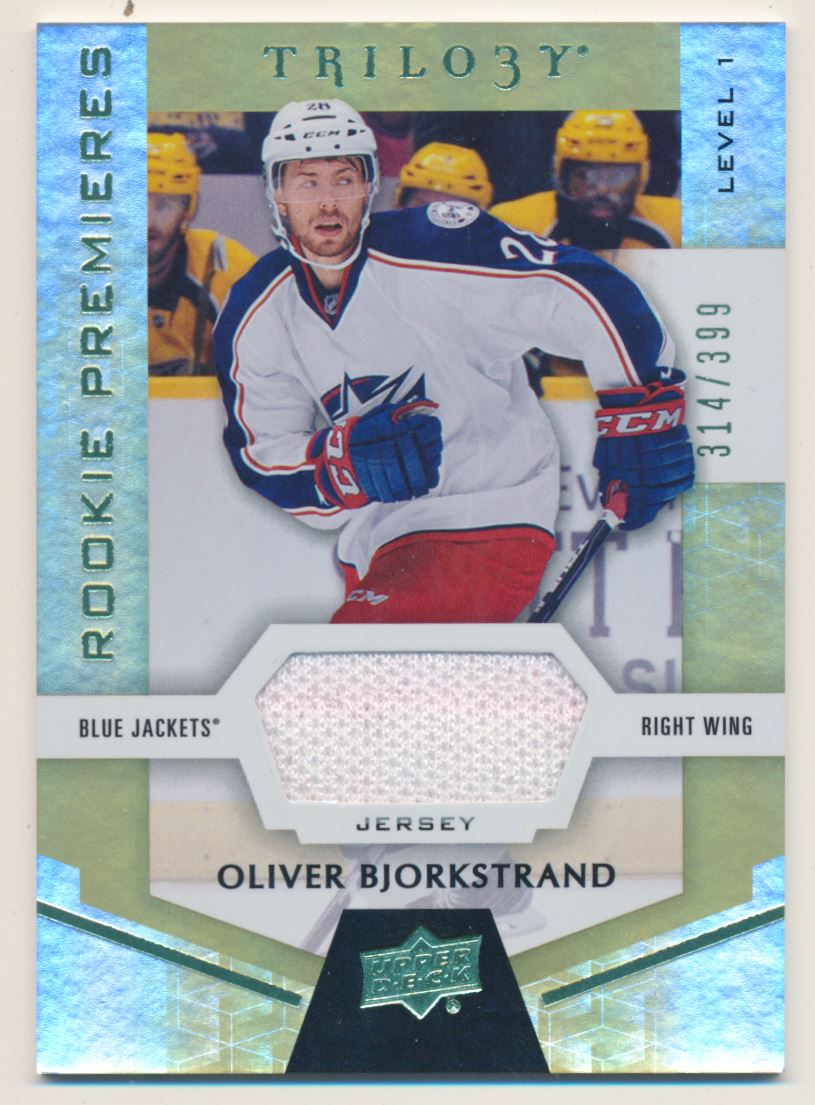 2016-17 Upper Deck Trilogy Rainbow Green #72 Oliver Bjorkstrand JSY