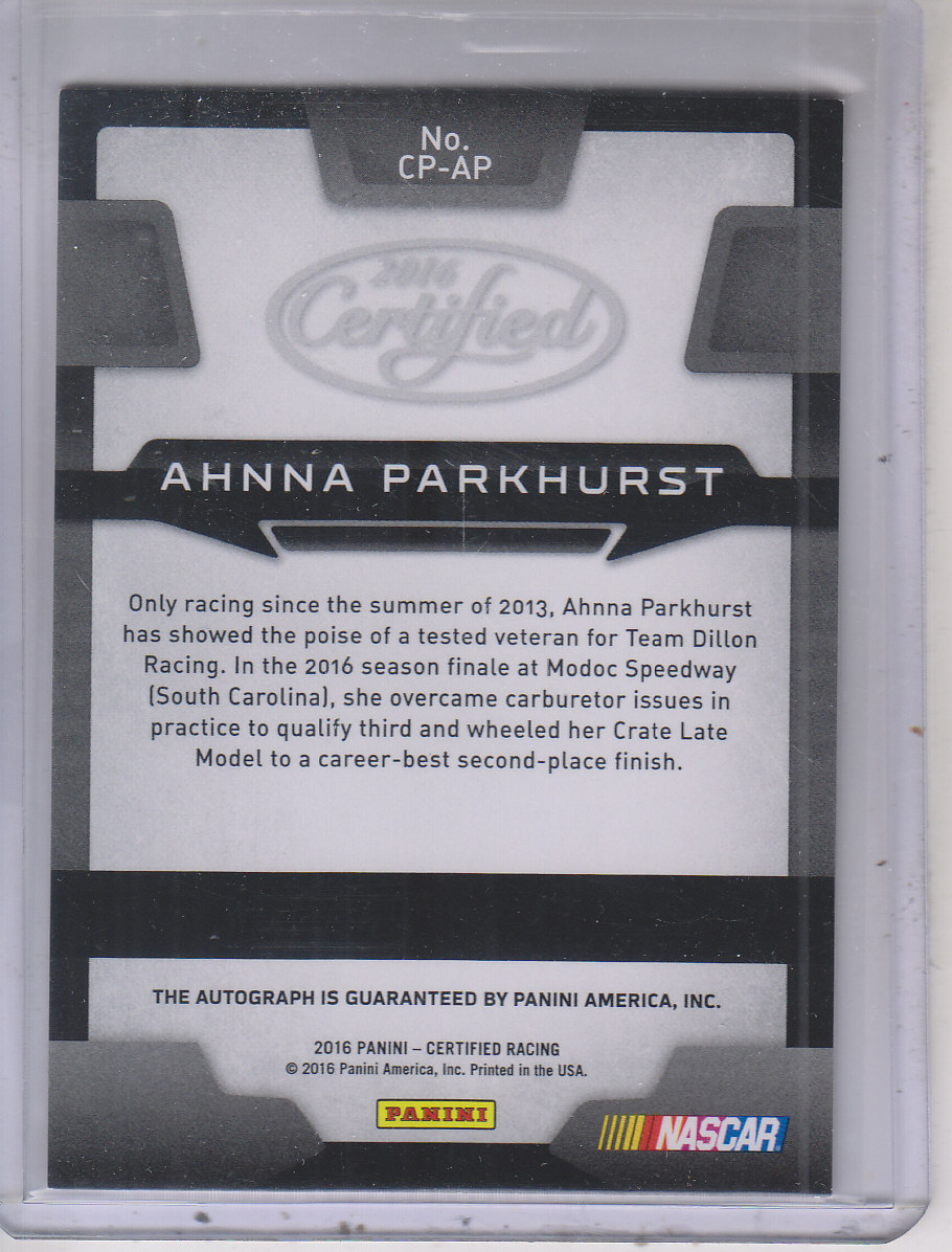2016 Certified Potential Signatures Mirror Red #35 Ahnna Parkhurst/75 back image