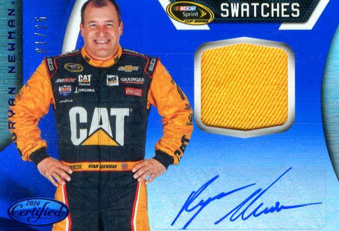 2016 Certified Sprint Cup Signature Swatches Mirror Blue #14 Ryan Newman/25