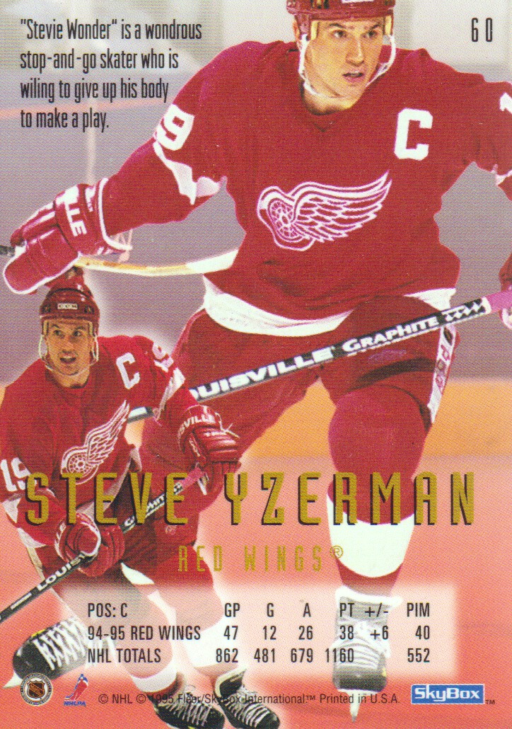 1995-96 Emotion #60 Steve Yzerman back image