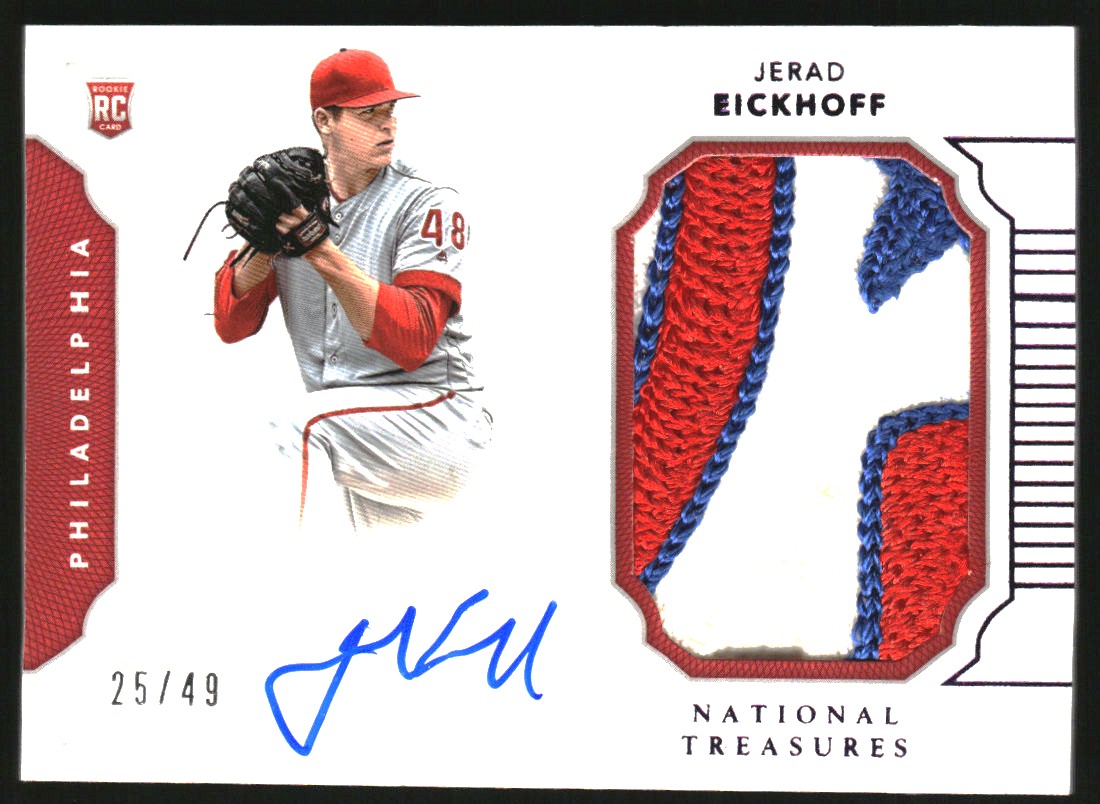 2016 Panini National Treasures Rookie Material Signatures Purple #171 Jerad Eickhoff/49