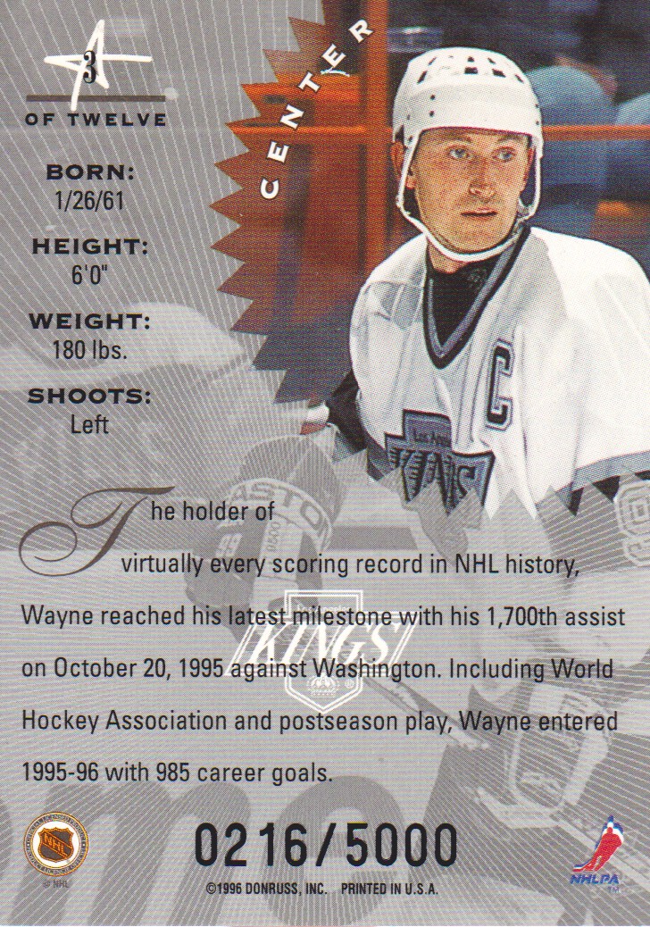1995-96 Leaf Limited Stars of the Game #3 Wayne Gretzky back image