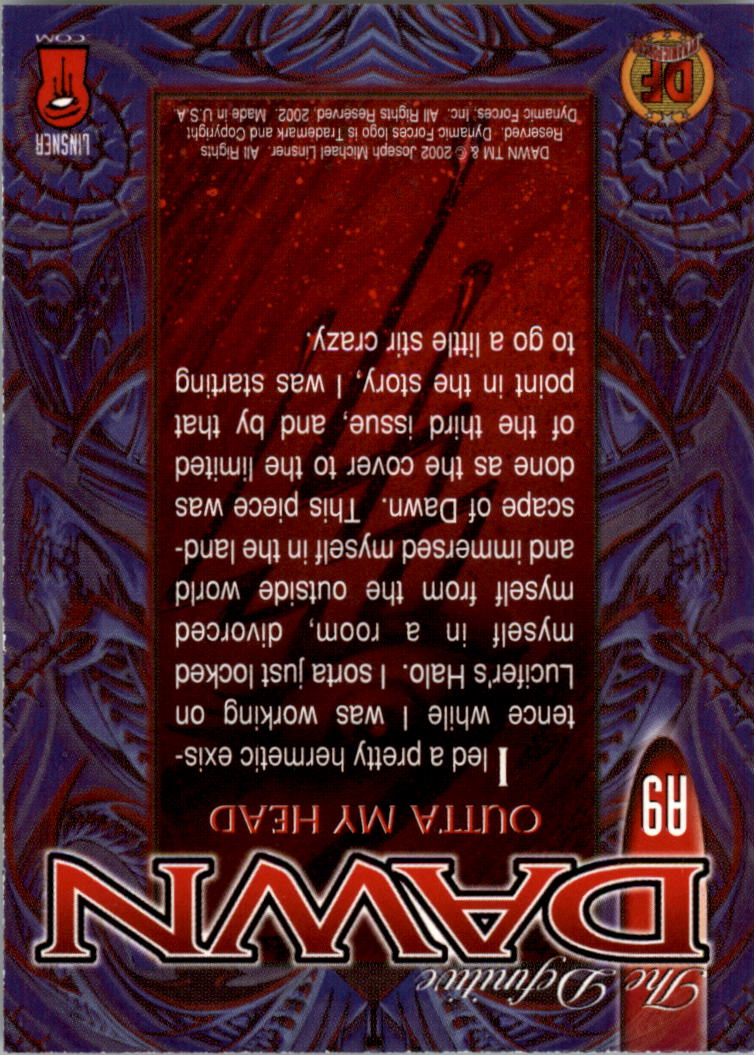 2002 Dynamic Forces Definitive Dawn Autographs #A9 Outta My Head back image