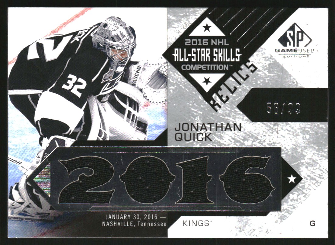 2016-17 SP Game Used All Star Skills Relic Blends #ASBJQ Jonathan Quick
