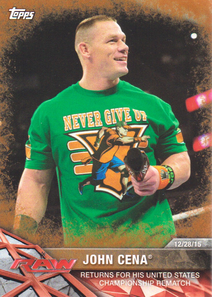 2017 Topps WWE Road to WrestleMania Bronze #4 John Cena Returns for his United States Championship Rematch