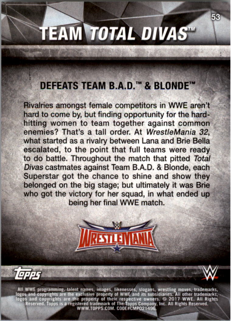 2017 Topps WWE Road to Wrestlemania Bronze parallel you pick - Picture 21 of 37
