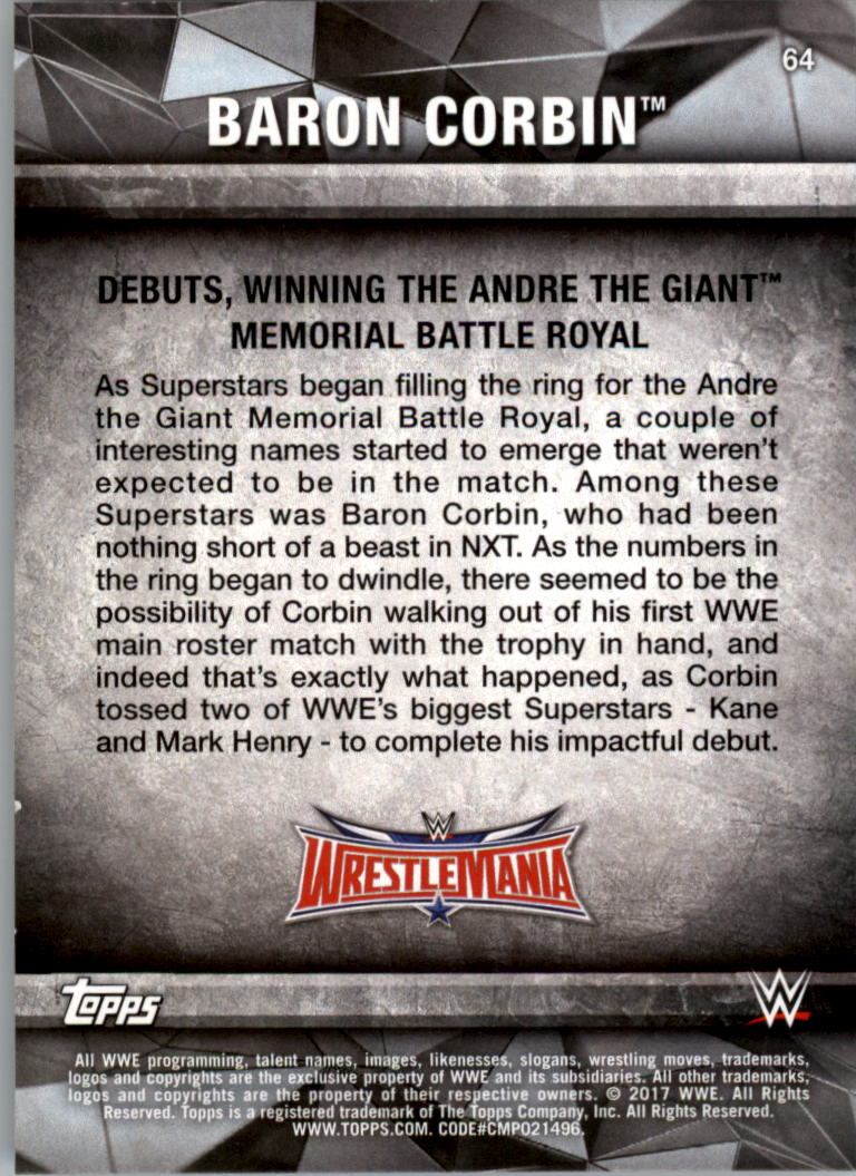 2017 Topps WWE Road to Wrestlemania Bronze parallel you pick - Picture 25 of 37