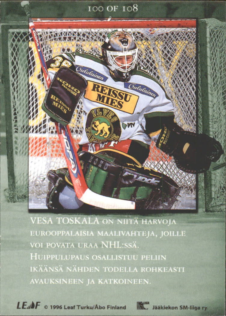 1995-96 Finnish SISU Limited #100 Vesa Toskala back image