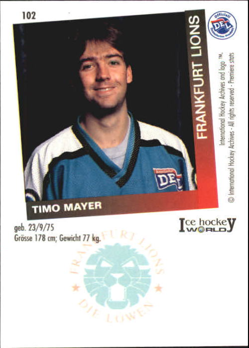 1995-96 German DEL #102 T. Mayer back image