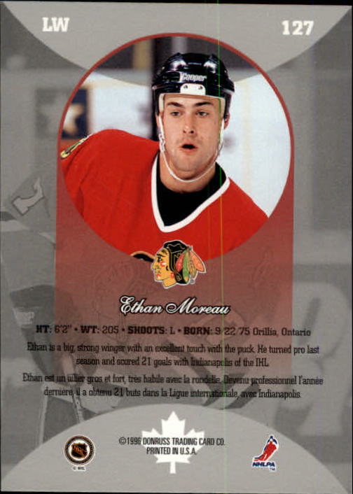 1996-97 Donruss Canadian Ice #127 Ethan Moreau RC back image
