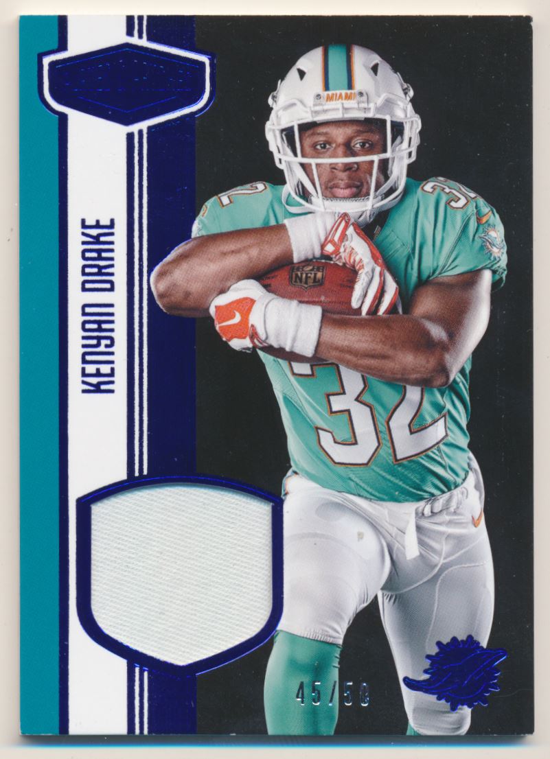 2016 Panini Plates and Patches Rookie Patches Blue #25 Kenyan Drake