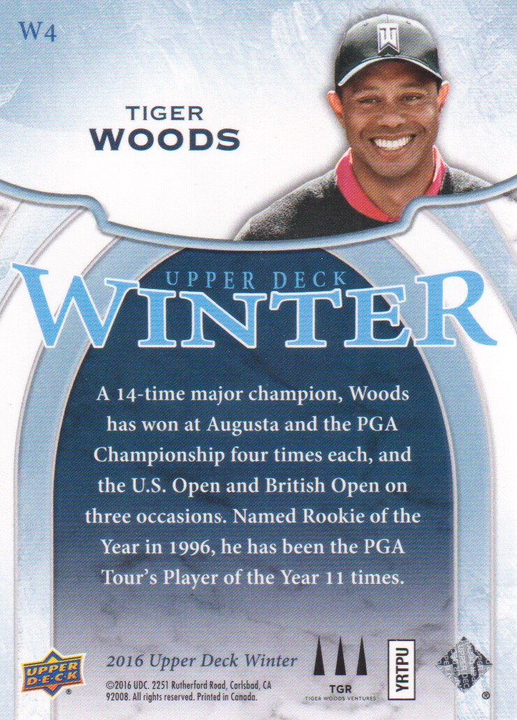2016 Upper Deck Winter #W4 Tiger Woods back image