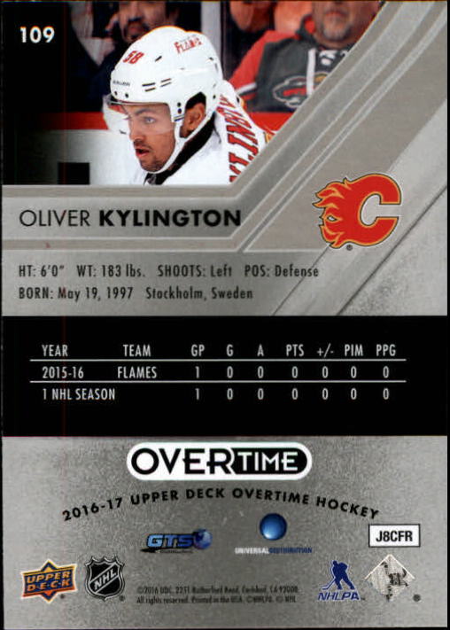 2016-17 Upper Deck Overtime #109 Oliver Kylington RC