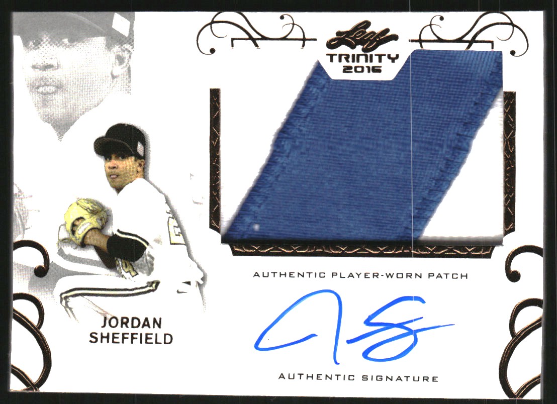 2016 Leaf Trinity Patch Autographs #PAJS1 Jordan Sheffield