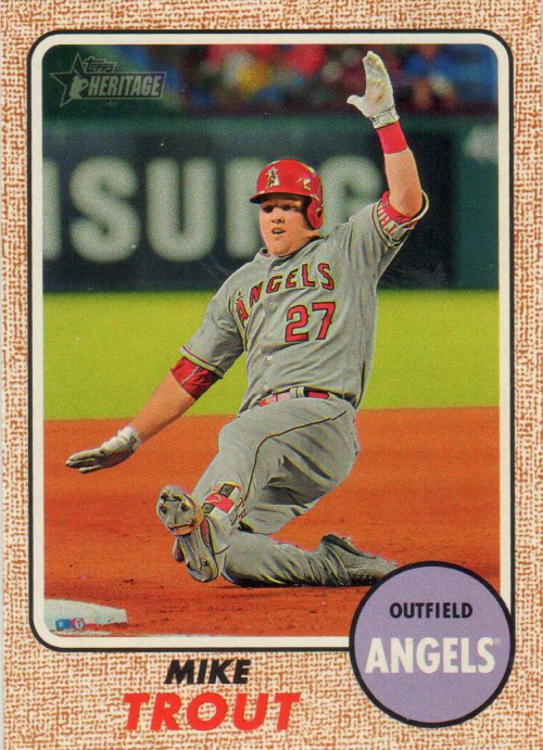 2017 Topps Heritage #450B Mike Trout Action SP