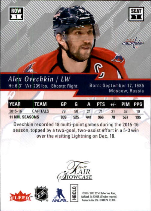 2016-17 Fleer Showcase Flair #7 Alexander Ovechkin R1