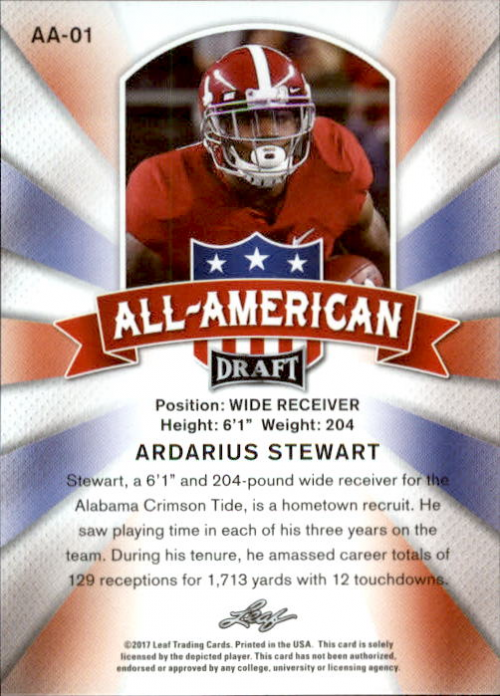 A8803- 2017 Leaf Draft FB Cards 1-69 +RCs +Inserts -You Pick- 15+ FREE US SHIP - Picture 55 of 62