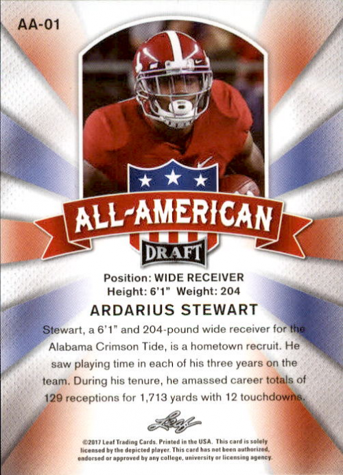 A8803- 2017 Leaf Draft FB Cards 1-69 +RCs +Inserts -You Pick- 15+ FREE US SHIP - Picture 59 of 62