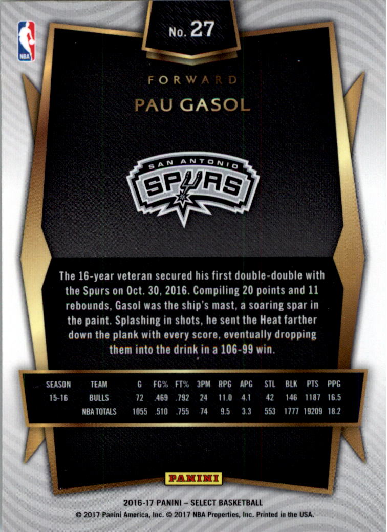 2016-17 Select Basketball Card Pick (Base) - Picture 49 of 333