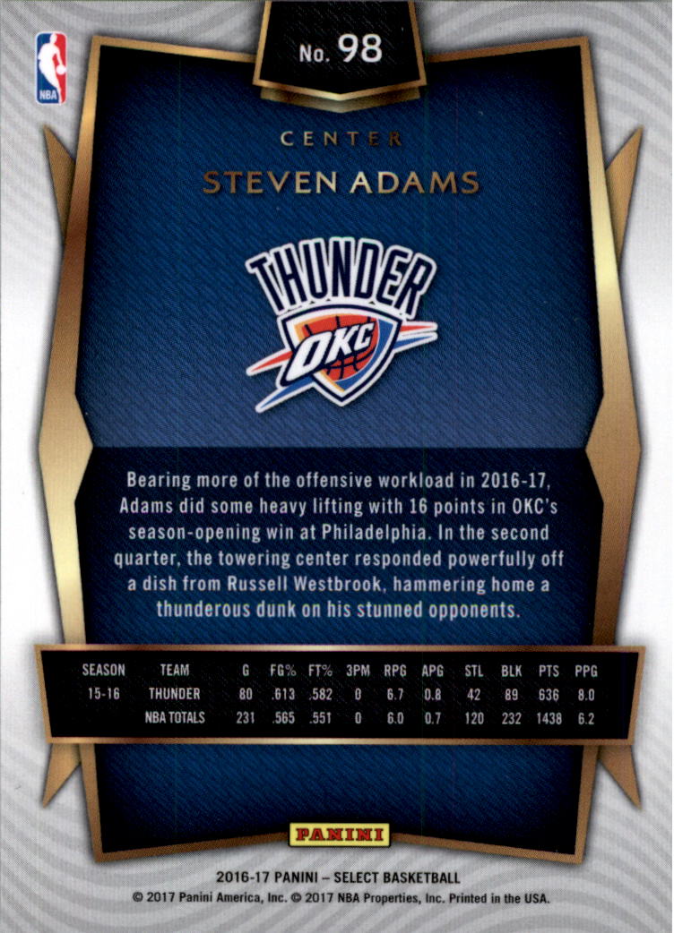 2016-17 Select Basketball Card Pick (Base) - Picture 180 of 333