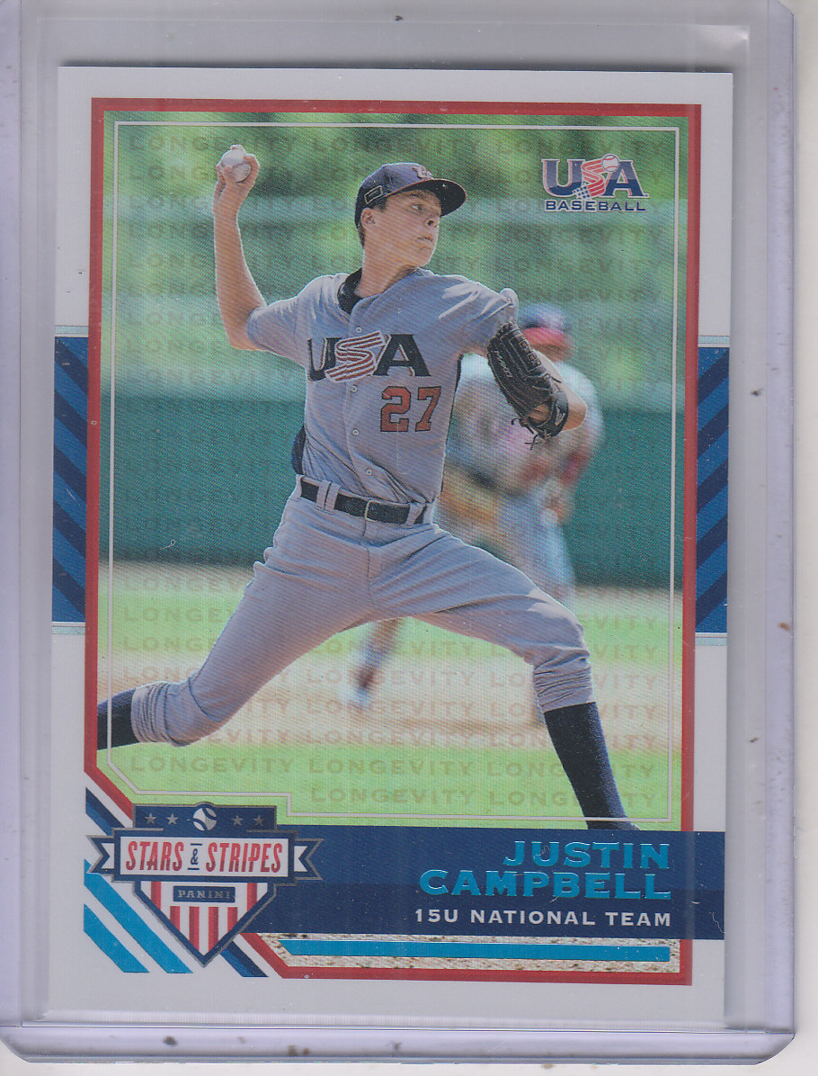 2017 USA Baseball Stars and Stripes Longevity Holofoil #53 Justin Campbell