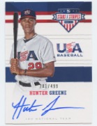 2017 USA Baseball Stars and Stripes 18U Signatures #4 Hunter Greene