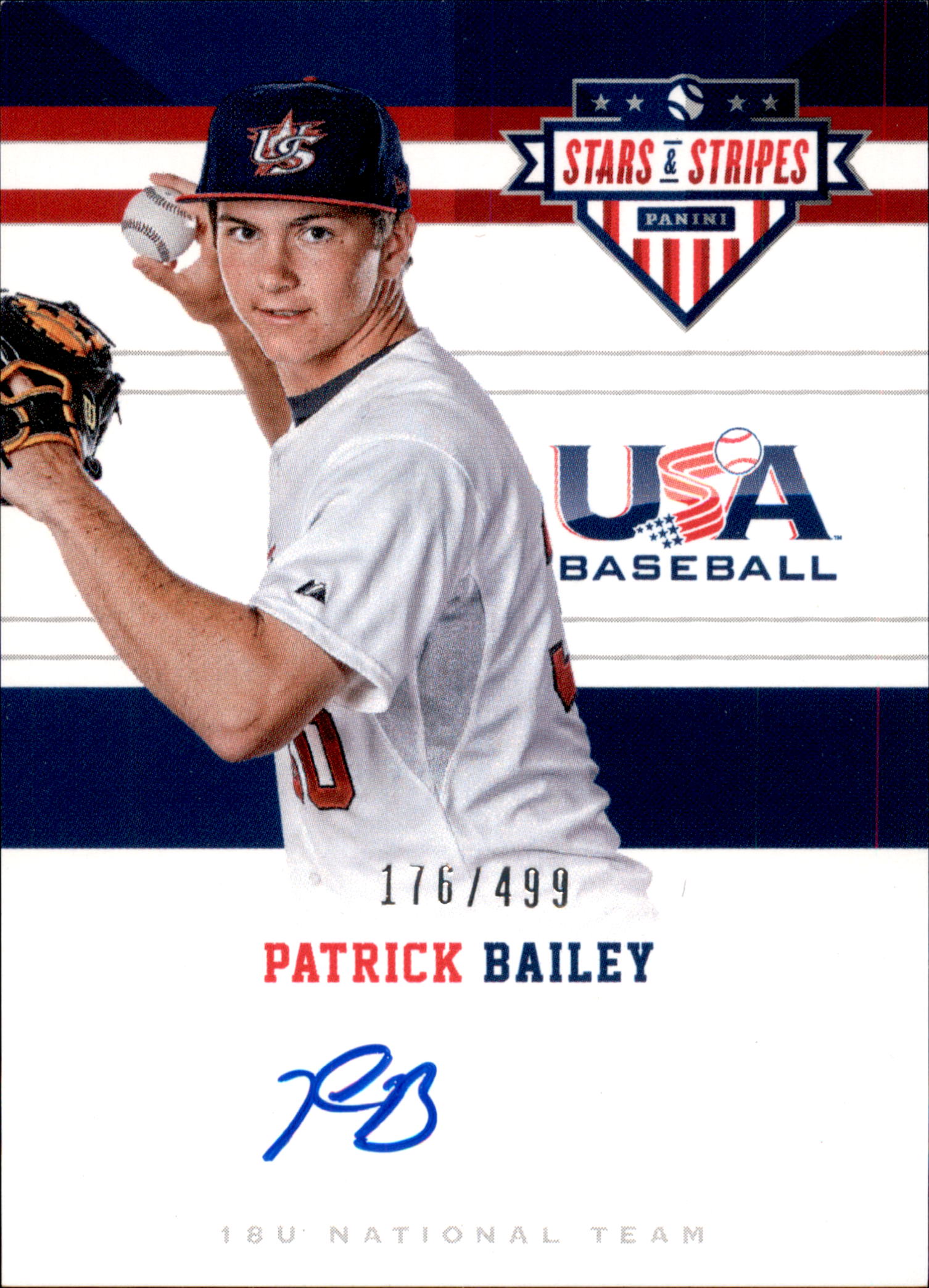 2017 USA Baseball Stars and Stripes 18U Signatures #34 Patrick Bailey