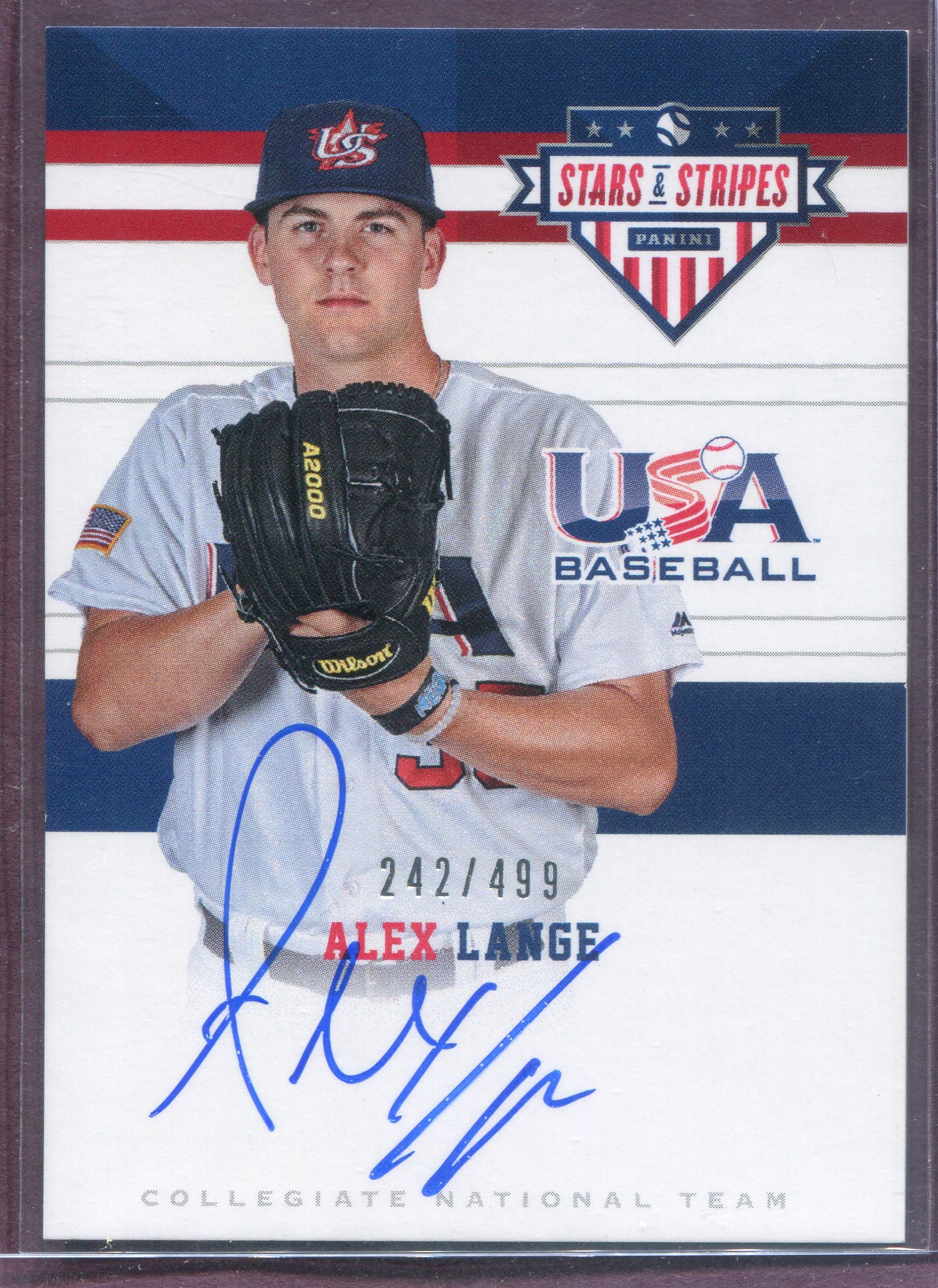 2017 USA Baseball Stars and Stripes College Signatures #14 Alex Lange