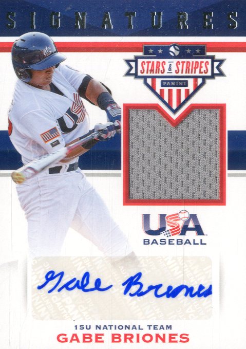 2017 USA Baseball Stars and Stripes Material Signatures #48 Gabe Briones/199