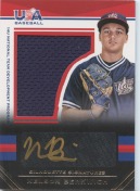 2017 USA Baseball Stars and Stripes Jumbo Swatch Black Gold Silhouette Jersey Signatures #159 Nelson Berkwich/34